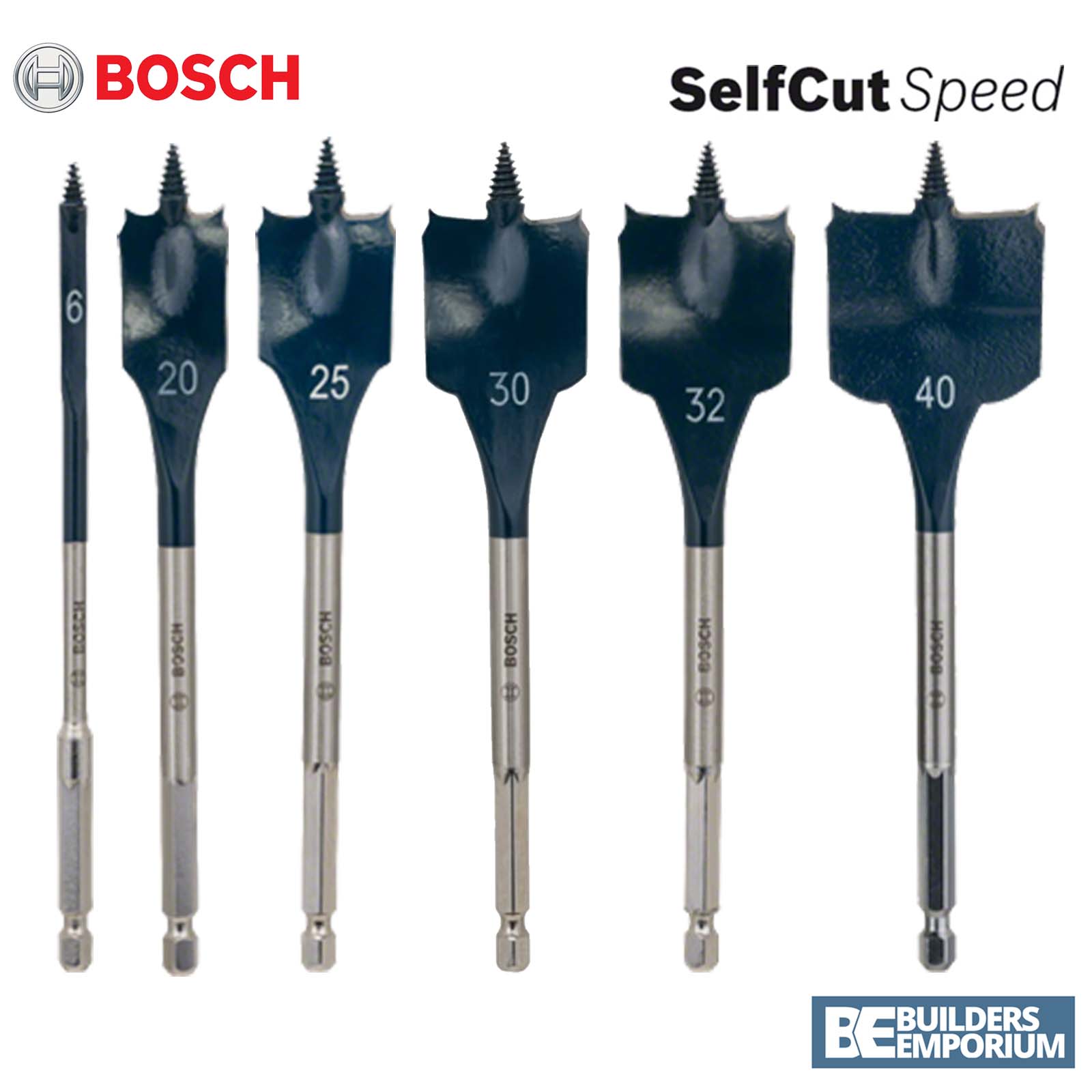 Bosch Flat Wood Drill Bit SPEED Cut Spade Bits Holesaw Self Grab Cut